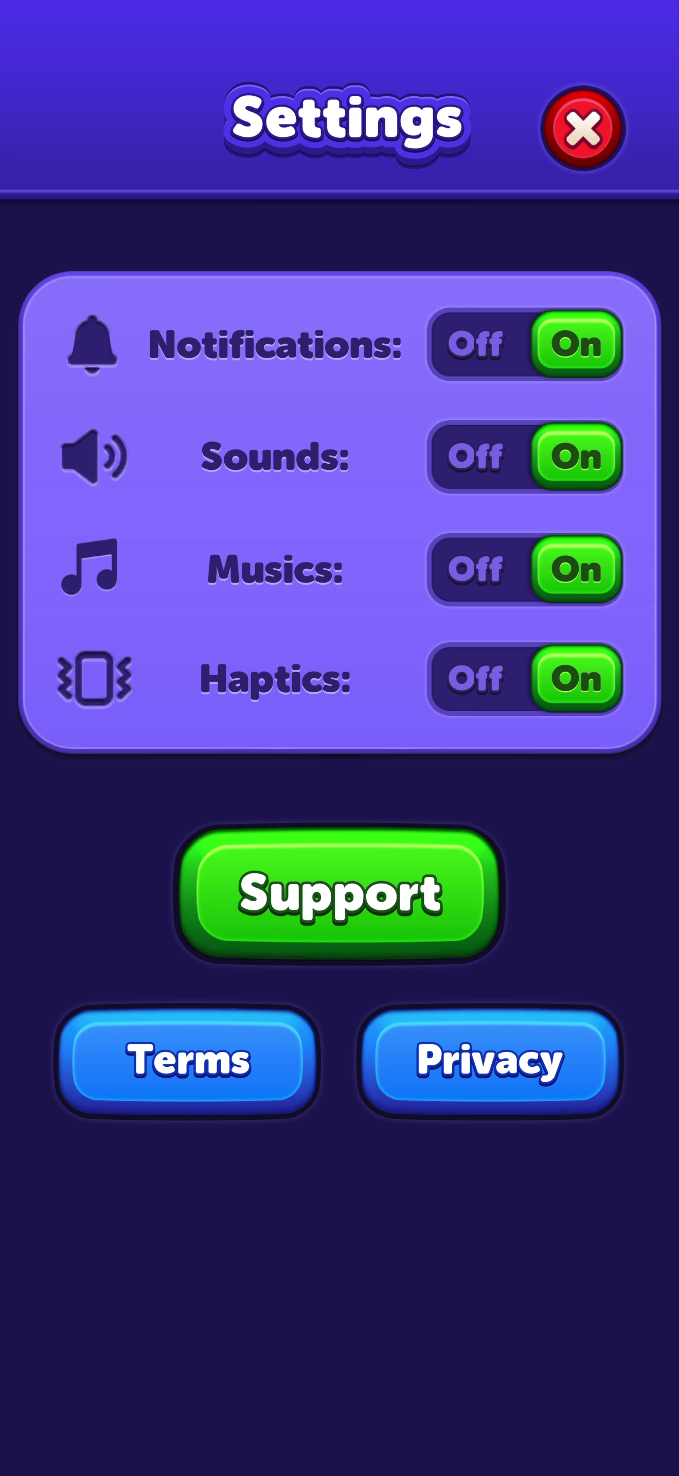 Block Out! Color Sort Puzzle — Settings