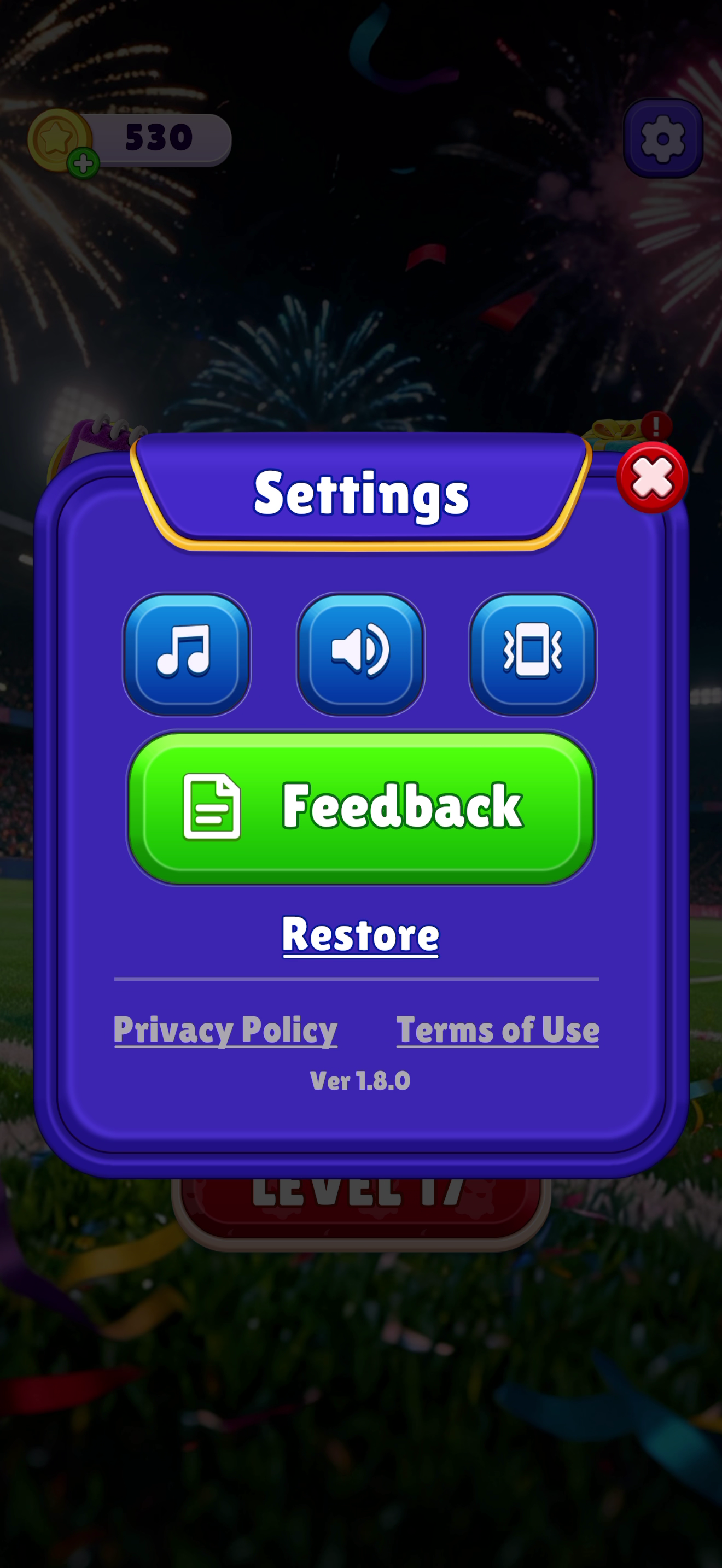 Fluffy Drop — Settings