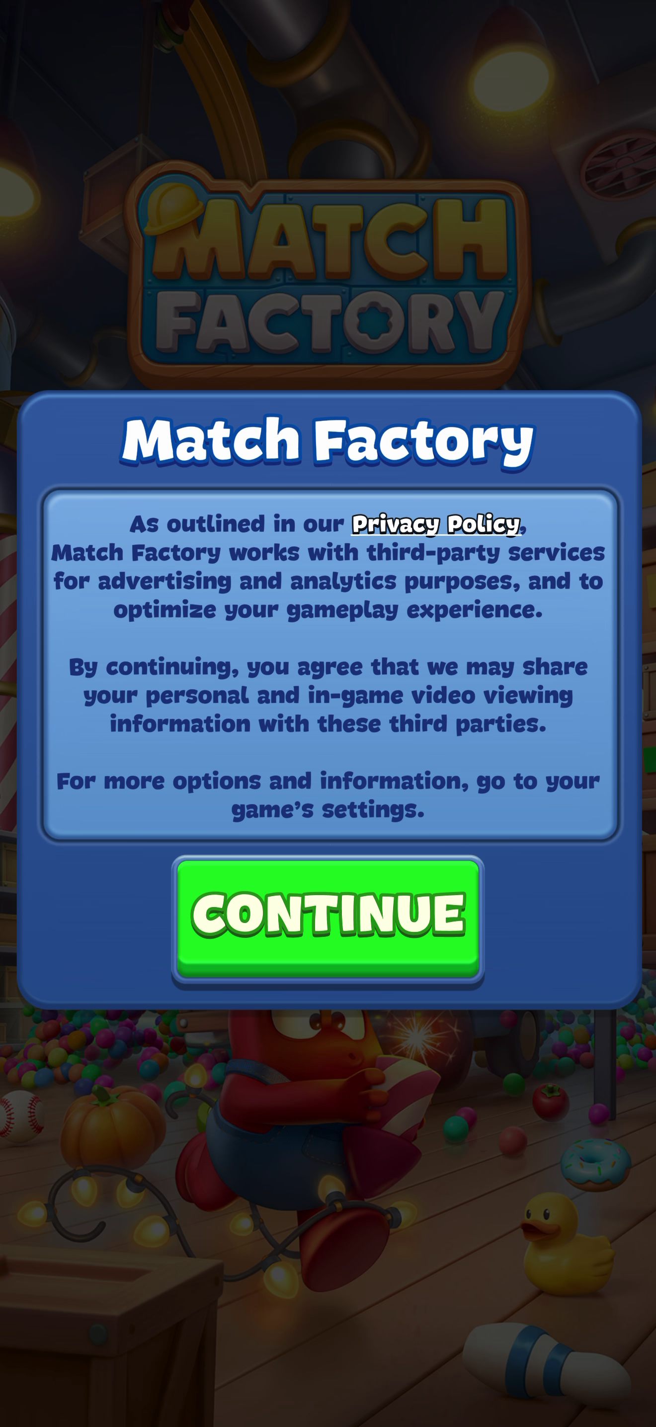 Match Factory — Consent & privacy