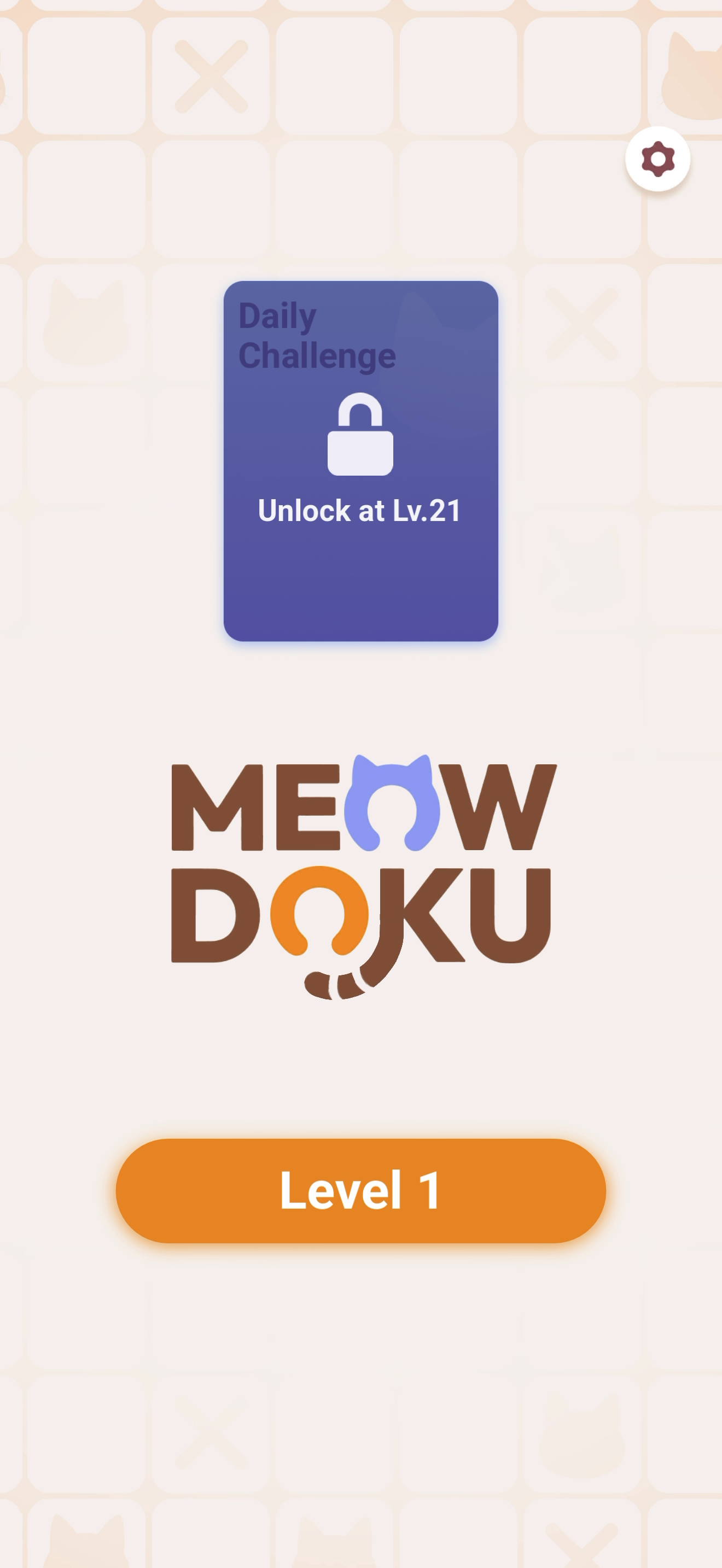 Meowdoku! — Home screen