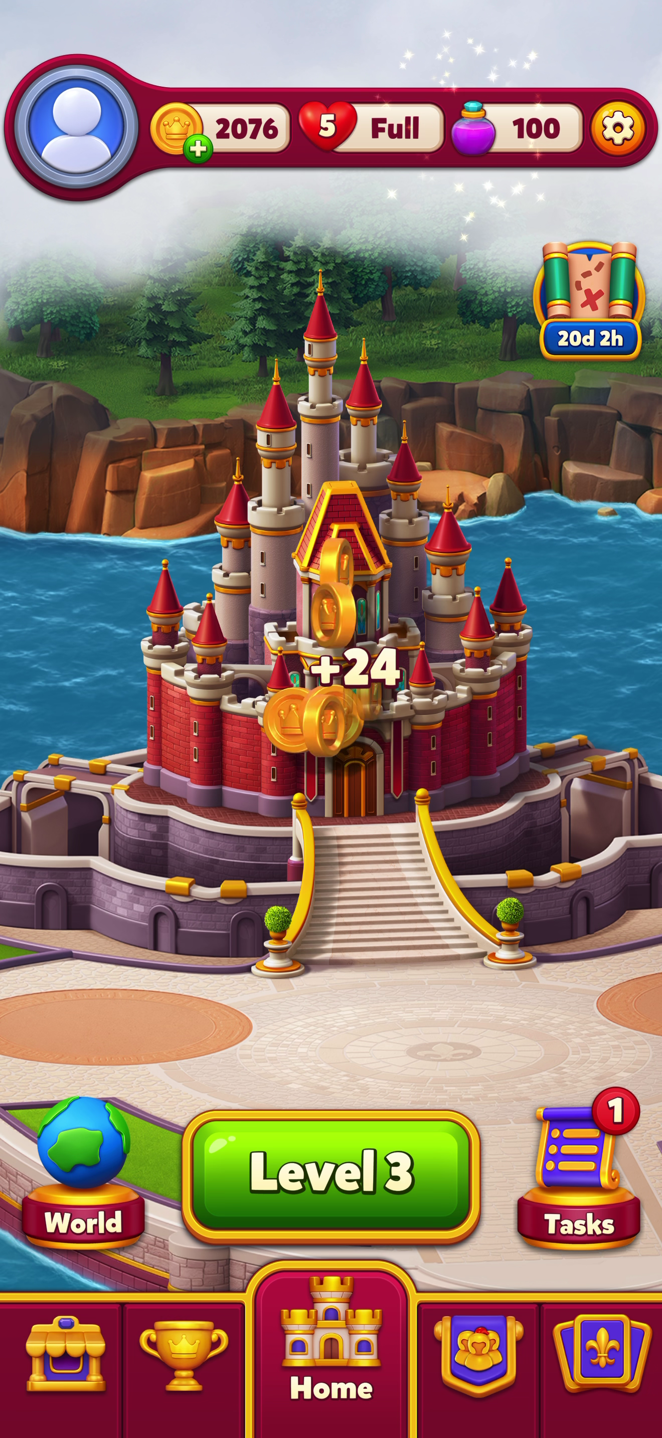Royal Kingdom — Home screen