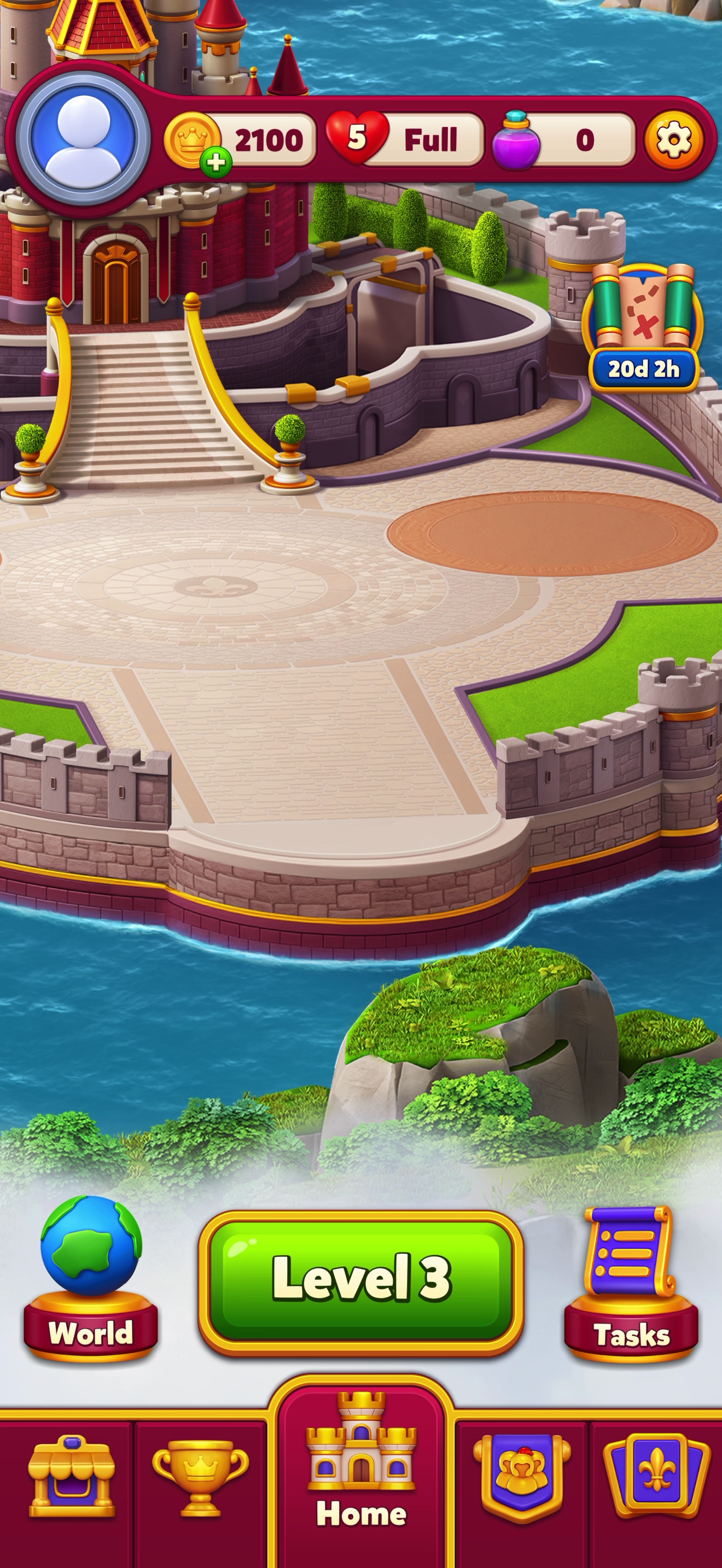Royal Kingdom — Home screen
