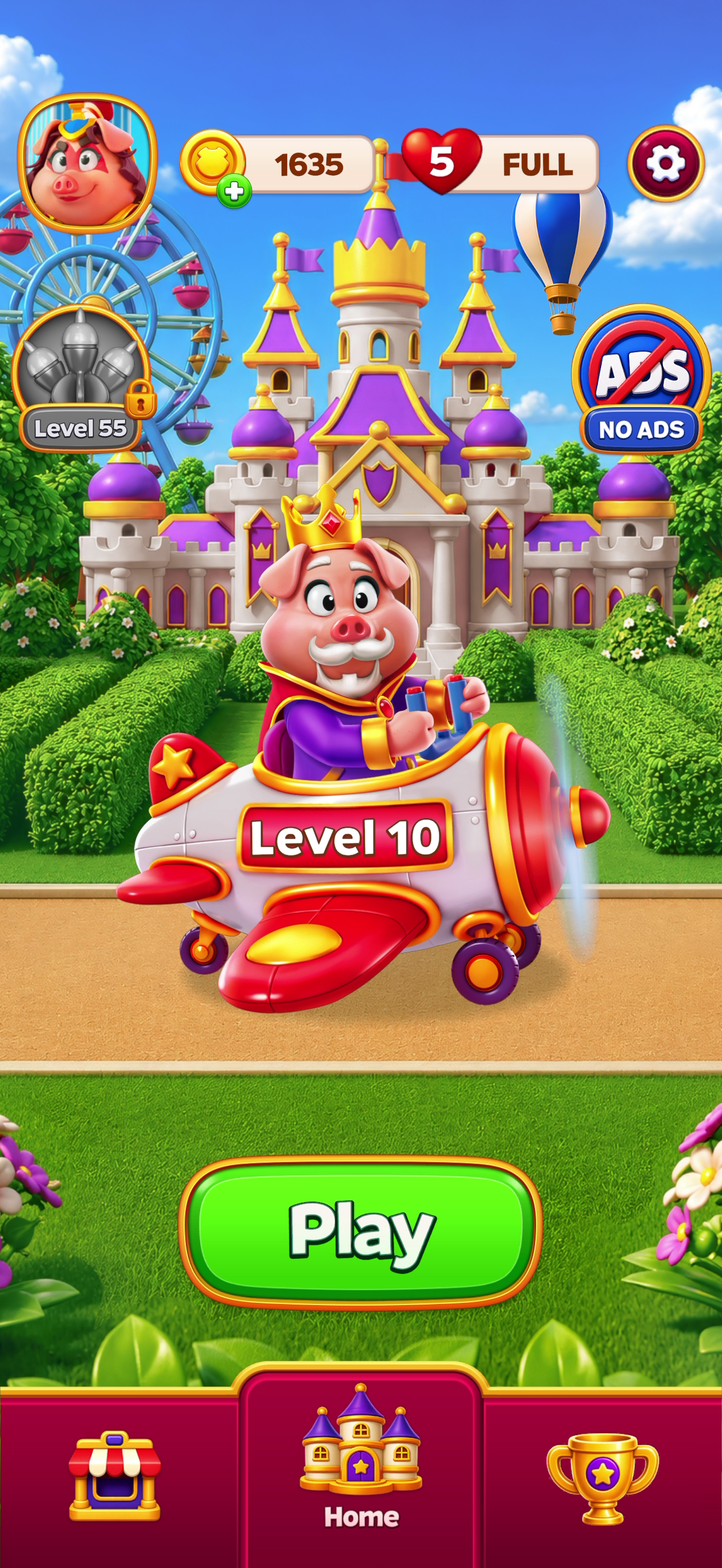 Royal Smash — Home screen