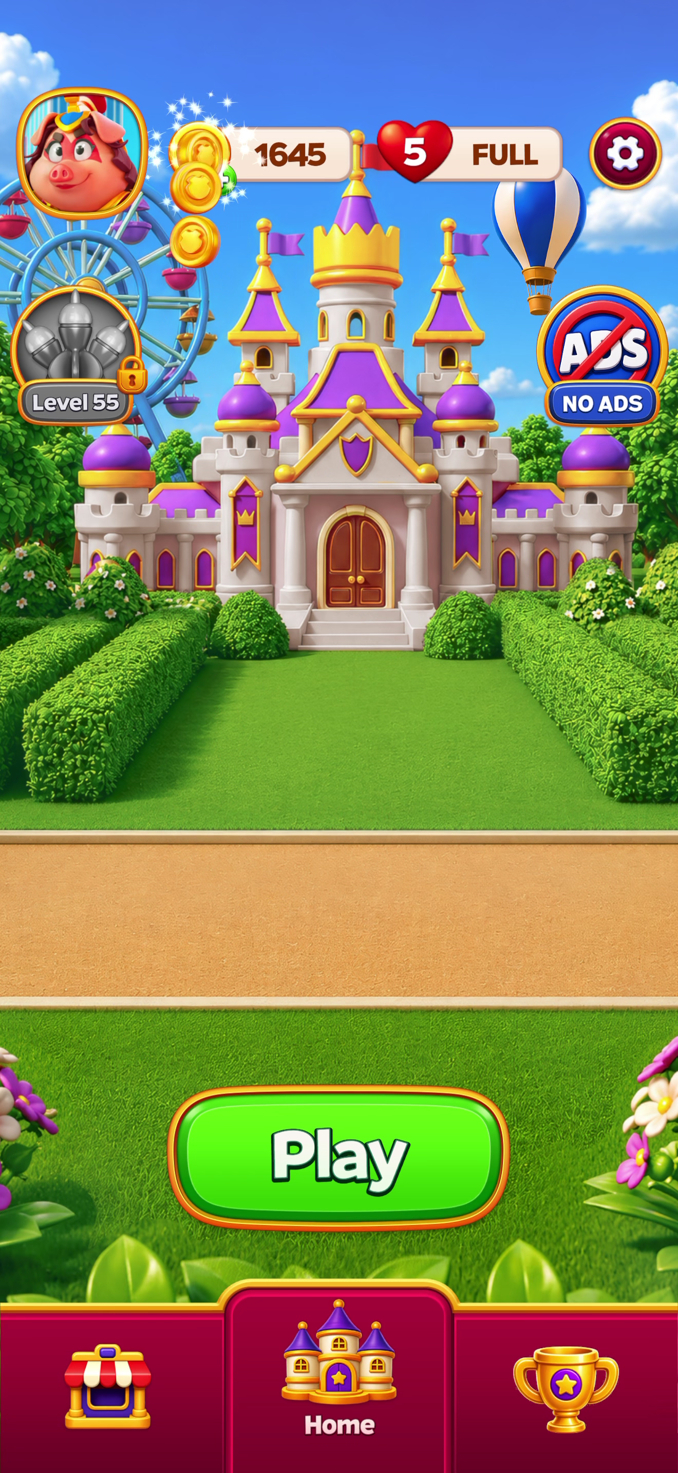 Royal Smash — Home screen