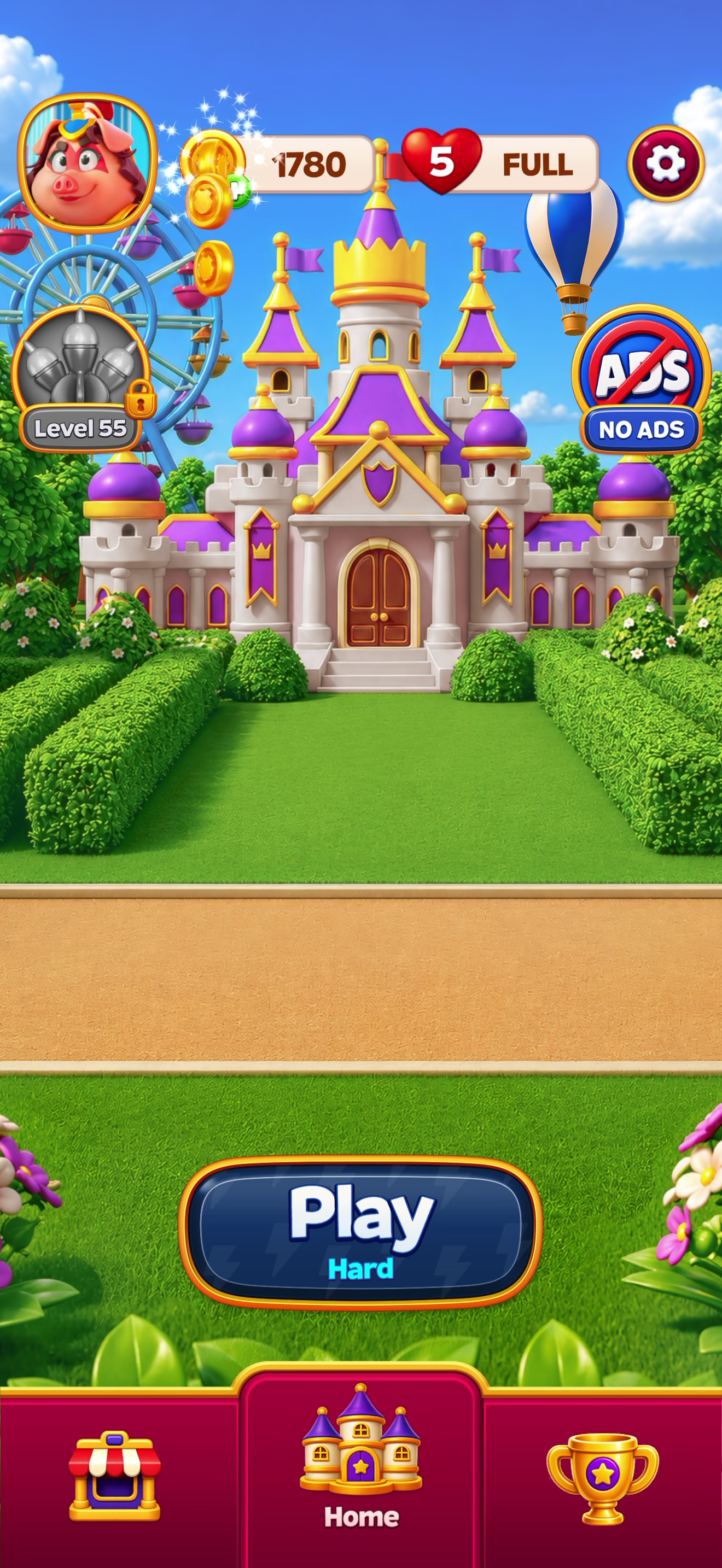Royal Smash — Home screen